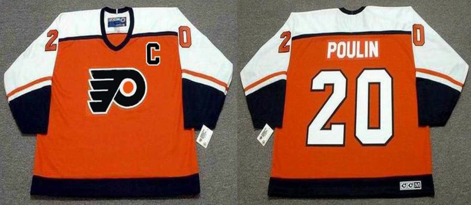 2019 Men Philadelphia Flyers 20 Poulin Orange CCM NHL jerseys
